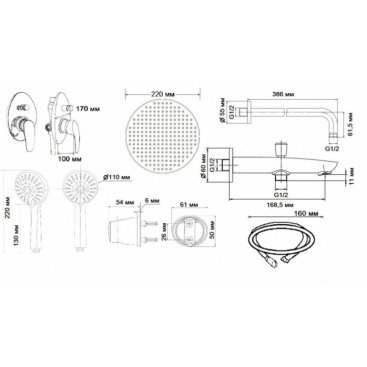 Душевая система Esko SET_7IN1