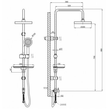 Душевая стойка Esko ST1010