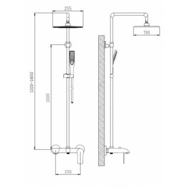 Душевая стойка Esko ST200 Black