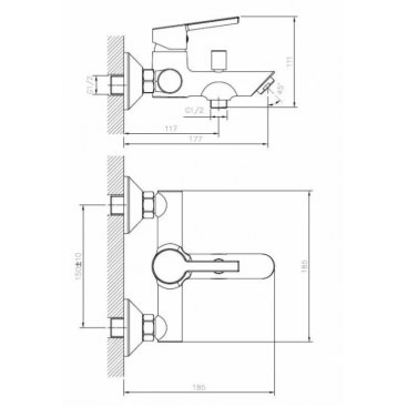 Смеситель для ванны Esko London LD 54