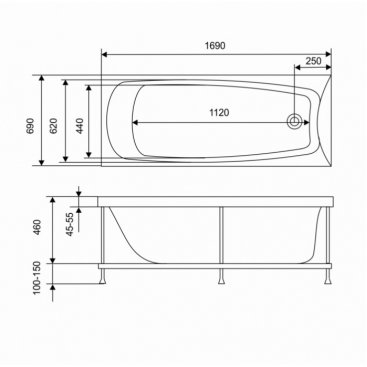 Ванна Eurolux Troya 170x70