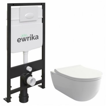 Комплект Ewrika ProLT 0026-2020 + Bocchi V-Tondo 1417-001-0129 + Ewrika 0052 белая глянцевая