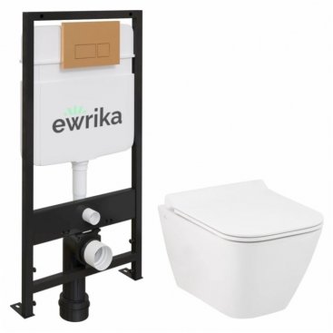 Комплект Ewrika ProLT 0026-2020 + Seramiksan Saturn Rimout A141151H + Ewrika 0043 золото матовое