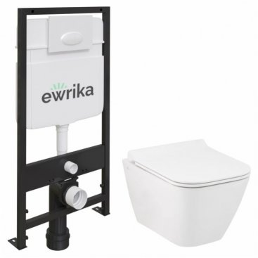 Комплект Ewrika ProLT 0026-2020 + Seramiksan Saturn Rimout A141151H + Ewrika 0052 белая глянцевая