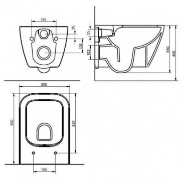 Комплект Ewrika ProLT 0026-2020 + Seramiksan Saturn Rimout A141151H + Ewrika 0043 золото матовое