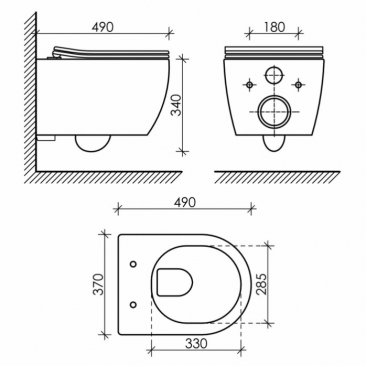 Комплект Ewrika ProLT 0026-2020 + Ceramica Nova Play CN3001 + Ewrika 0051 хром