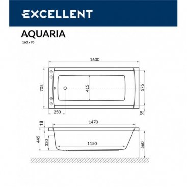 Ванна Excellent Aquaria Slim 160x70