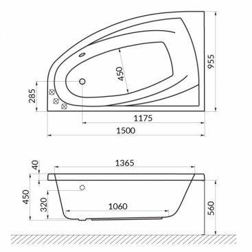 Ванна акриловая Excellent Aquaria Comfort 150x95