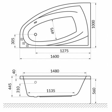 Ванна акриловая Excellent Aquaria Comfort 160x100