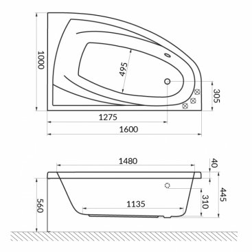 Ванна акриловая Excellent Aquaria Comfort 160x100