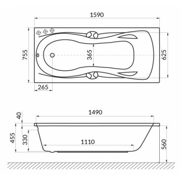 Ванна акриловая Excellent Canyon 160x75