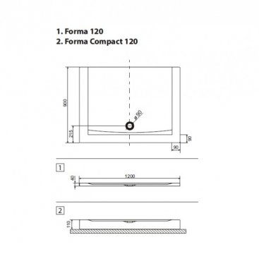 Душевой поддон Excellent Forma 120x90 см