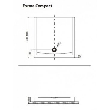 Душевой поддон Excellent Forma Compact 100x100 см