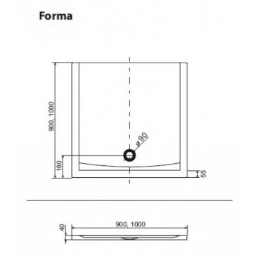 Душевой поддон Excellent Forma 90x90 см