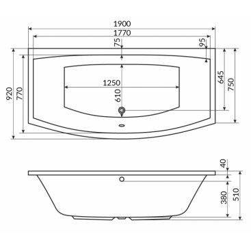 Ванна акриловая Excellent Kreo 190x92