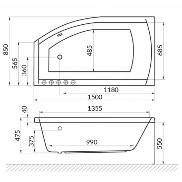 Ванна акриловая Excellent Magnus 150x85