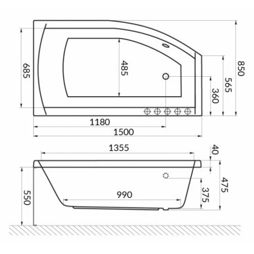 Ванна акриловая Excellent Magnus 150x85