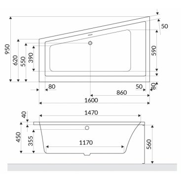 Ванна акриловая Excellent M-Sfera 160x100