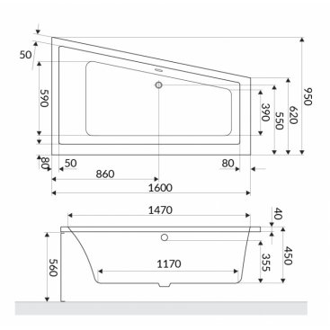 Ванна акриловая Excellent M-Sfera 160x100