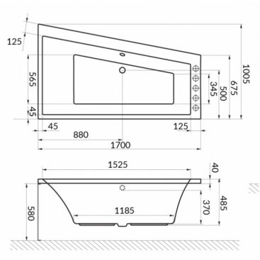 Ванна Excellent Sfera Ultra 170x100 золото правосторонняя