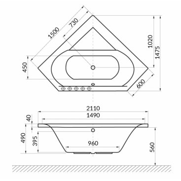 Ванна акриловая Excellent Supreme 150x150