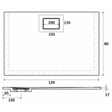 Поддон из искусственного камня Excellent Lavano Slim 120x80