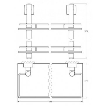 Полка 2-х ярусная 60 см FBS Esperado ESP 065