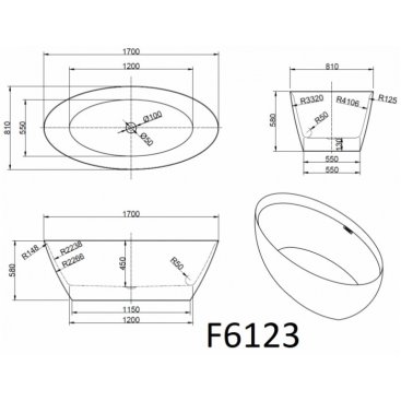 Ванна Frank F6123 Black/Black