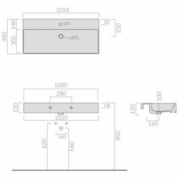 Раковина Galassia Meg11Pro 8937 белая