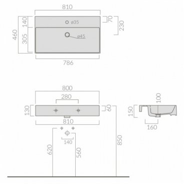 Раковина Galassia Meg11Pro 8973 белая