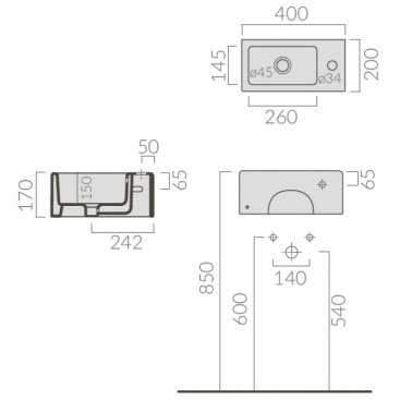 Раковина Galassia Plus Design 6030M белая