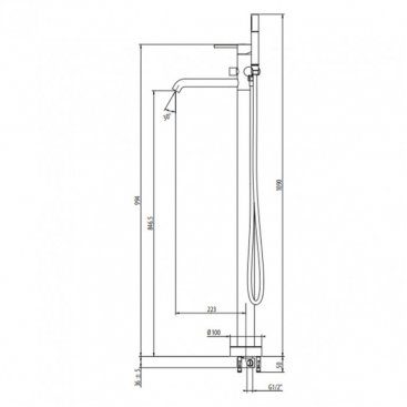 Смеситель для ванны Gattoni Circle Two 9108/91 черный