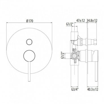 Смеситель для ванны Gattoni Circle Two 9134/91 белый