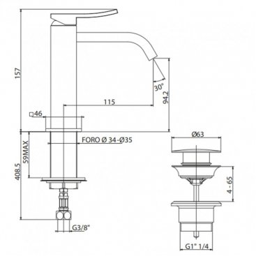 Смеситель для раковины Gattoni Ely 8842/88С0