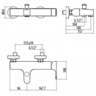 Смеситель для ванны Gattoni H2Omix1000 1010/10С0cr