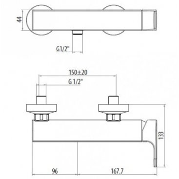 Смеситель для душа Gattoni H2Omix1000 1025/10С0cr