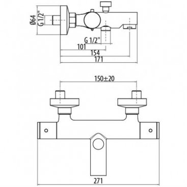 Смеситель для ванны Gattoni Termostatici TS21022C0