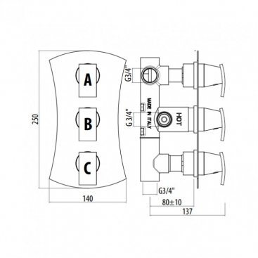 Смеситель для душа Termostatici TS994/41C0cr