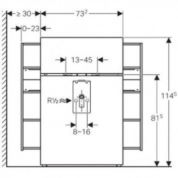 Инсталляция для раковины Geberit Monolith 131.050.SI.1