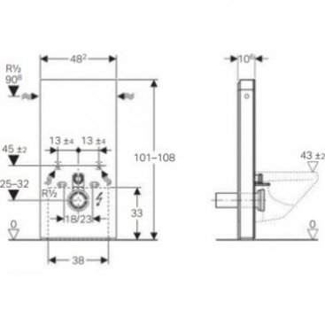 Инсталляция для унитаза Geberit Monolith Plus 131.221.SI.5