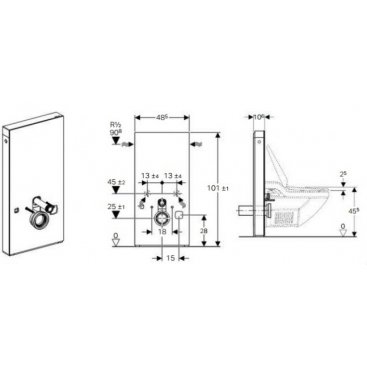 Инсталляция для унитаза Geberit Monolith Plus Aquaclean 8000 131.224.SQ.1