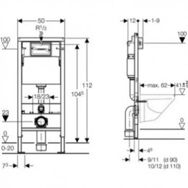 Инсталляция для унитаза Geberit Duofix Delta 458.103.00.1