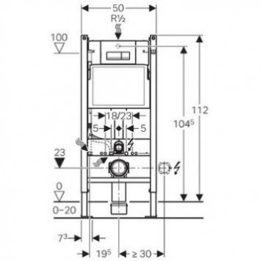 Инсталляция для унитаза Geberit Duofix Plattenbau Delta 51 458.125.21.1