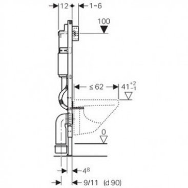 Инсталляция для унитаза Geberit Duofix Plattenbau Delta 51 458.125.21.1