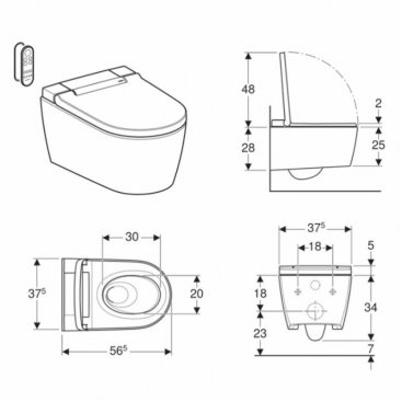 Унитаз подвесной Geberit AquaClean Sela 146.224.11.1