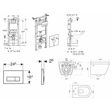 Комплект Geberit Duofix 458.128.21.1 + BelBagno BB509CH