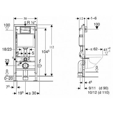 Инсталляция для унитаза Geberit Duofix 458.134.21.2