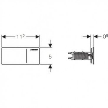 Клавиша смыва Geberit Omega 70 115.084.SQ.1