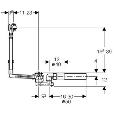 Слив-перелив Geberit для ванны 150.520.21.1