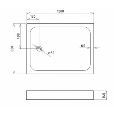 Душевой поддон Gemy ST13T 120x80